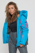 Оптом Горнолыжная куртка женская синего цвета 552002S, фото 7