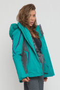 Оптом Горнолыжная куртка женская зеленого цвета 552002Z в Екатеринбурге, фото 6