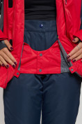 Оптом Горнолыжная куртка женская big size красного цвета 552012Kr в Казани, фото 10