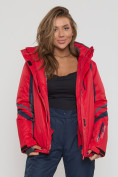 Оптом Горнолыжная куртка женская big size красного цвета 552012Kr в Екатеринбурге, фото 6