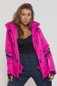 Оптом Горнолыжная куртка женская big size розового цвета 552012R в Екатеринбурге, фото 6
