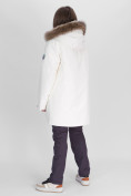 Оптом Парка женская с мехом зимняя большого размера белого цвета 552021Bl в Казани, фото 3