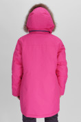 Оптом Парка женская с мехом зимняя большого размера розового цвета 552021R в Казани, фото 13