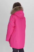 Оптом Парка женская с мехом зимняя большого размера розового цвета 552021R в Екатеринбурге, фото 8
