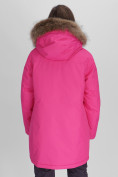 Оптом Парка женская с мехом зимняя большого размера розового цвета 552021R в Казани, фото 9