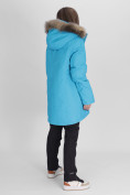 Оптом Парка женская с мехом зимняя большого размера синего цвета 552021S в Казани, фото 3