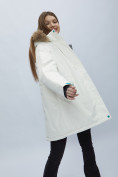 Оптом Парка женская с мехом зимняя большого размера белого цвета 552022Bl в Казани, фото 11