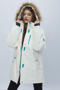 Оптом Парка женская с мехом зимняя большого размера белого цвета 552022Bl в Екатеринбурге, фото 12