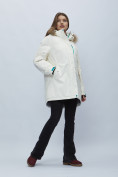 Оптом Парка женская с мехом зимняя большого размера белого цвета 552022Bl в Екатеринбурге, фото 3
