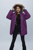 Оптом Парка женская с мехом зимняя большого размера фиолетового цвета 552022F в Казани, фото 11