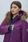 Оптом Парка женская с мехом зимняя большого размера фиолетового цвета 552022F в Екатеринбурге, фото 18