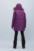 Оптом Парка женская с мехом зимняя большого размера фиолетового цвета 552022F в Казани, фото 5