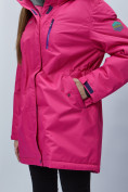 Оптом Парка женская с мехом зимняя большого размера розового цвета 552022R в Екатеринбурге, фото 21