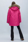 Оптом Парка женская с мехом зимняя большого размера розового цвета 552022R в Казани, фото 6