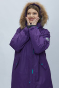 Оптом Парка женская с мехом зимняя большого размера темно-фиолетового цвета 552022TF в Екатеринбурге, фото 12