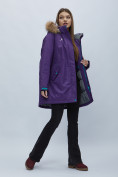Оптом Парка женская с мехом зимняя большого размера темно-фиолетового цвета 552022TF в Екатеринбурге, фото 14