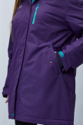 Оптом Парка женская с мехом зимняя большого размера темно-фиолетового цвета 552022TF в Казани, фото 4
