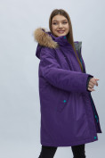 Оптом Парка женская с мехом зимняя большого размера темно-фиолетового цвета 552022TF в Екатеринбурге, фото 8