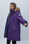 Оптом Парка женская с мехом зимняя большого размера темно-фиолетового цвета 552022TF в Казани, фото 9