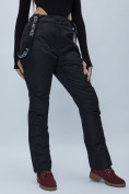Оптом Полукомбинезон брюки горнолыжные женские черного цвета 55221Ch в Казани, фото 8