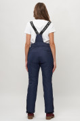 Оптом Полукомбинезон брюки горнолыжные женские темно-синего цвета 55221TS, фото 3