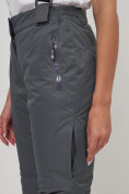 Оптом Полукомбинезон брюки горнолыжные больших размеров темно-серого цвета 55222TC в Казани, фото 4