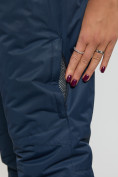 Оптом Полукомбинезон брюки горнолыжные больших размеров темно-синего цвета 55222TS в Казани, фото 9
