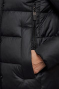 Оптом Пальто утепленное молодежное зимнее женское черного цвета 57997Ch в Воронеже, фото 10