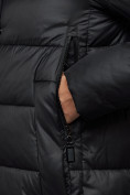 Оптом Пальто утепленное молодежное зимнее женское черного цвета 57997Ch в Воронеже, фото 11