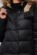 Оптом Пальто утепленное молодежное зимнее женское черного цвета 57997Ch, фото 14