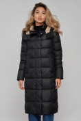 Оптом Пальто утепленное молодежное зимнее женское черного цвета 57997Ch в Сочи, фото 15