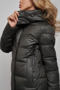 Оптом Пальто утепленное молодежное зимнее женское цвета хаки 57997Kh в Перми, фото 16