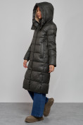 Оптом Пальто утепленное молодежное зимнее женское цвета хаки 57997Kh, фото 8