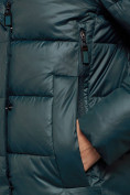 Оптом Пальто утепленное молодежное зимнее женское темно-зеленого цвета 57997TZ, фото 10
