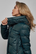 Оптом Пальто утепленное молодежное зимнее женское темно-зеленого цвета 57997TZ, фото 15