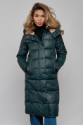 Оптом Пальто утепленное молодежное зимнее женское темно-зеленого цвета 57997TZ в Екатеринбурге, фото 21