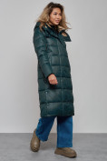 Оптом Пальто утепленное молодежное зимнее женское темно-зеленого цвета 57997TZ в Перми, фото 4