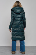 Оптом Пальто утепленное молодежное зимнее женское темно-зеленого цвета 57997TZ в Челябинске, фото 5