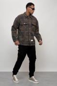Оптом Ветровка рубашка мужская букле бежевого цвета 58362B в Оренбурге, фото 11