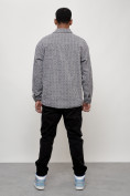Оптом Ветровка рубашка мужская букле серого цвета 58375Sr в Кемерово, фото 4