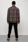 Оптом Ветровка рубашка мужская букле бордового цвета 58378Bo в Кемерово, фото 14