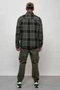 Оптом Ветровка рубашка мужская букле зеленого цвета 58378Z в Перми, фото 4