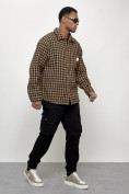 Оптом Ветровка рубашка мужская букле бежевого цвета 58379B в Кемерово, фото 10