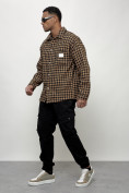 Оптом Ветровка рубашка мужская букле бежевого цвета 58379B в Кемерово, фото 9