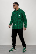 Оптом Ветровка рубашка мужская букле зеленого цвета 58379Z, фото 10