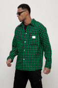 Оптом Ветровка рубашка мужская букле зеленого цвета 58379Z, фото 2