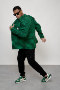 Оптом Ветровка рубашка мужская букле зеленого цвета 58379Z в Барнауле, фото 8