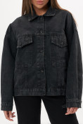 Оптом Джинсовая куртка женская оверсайз черного цвета 583Ch, фото 6