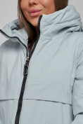 Оптом Зимняя женская куртка молодежная с капюшоном бирюзового цвета 58622Br в Казани, фото 13
