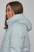 Оптом Зимняя женская куртка молодежная с капюшоном бирюзового цвета 58622Br в Казани, фото 18